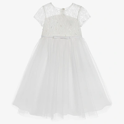Sarah Louise Kids' Girls White Tulle Dress