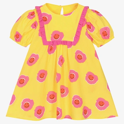 Stella Mccartney Babies' Dress With Flower Print In Yellow