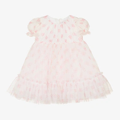 Dolce & Gabbana Baby Girls White & Pink Tulle Dress