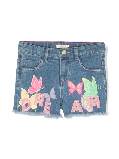 Billieblush Babies' Girls Blue Butterfly Print Denim Shorts