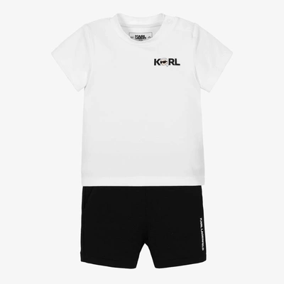 Karl Lagerfeld Multicolor Set For Baby Boy With Logo In White