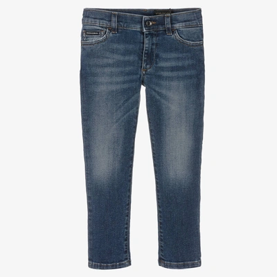 Dolce & Gabbana Babies' Boys Blue Slim Fit Denim Jeans