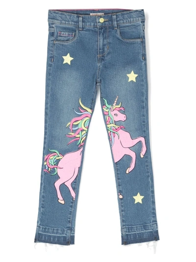 Billieblush Girls Blue Denim Slim Fit Unicorn Jeans