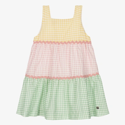 Paz Rodriguez Babies' Girls Cotton Gingham Dress In Pink