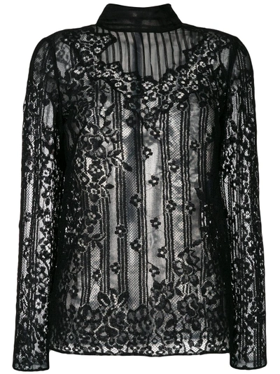Valentino Floral Lace Embroidered Blouse