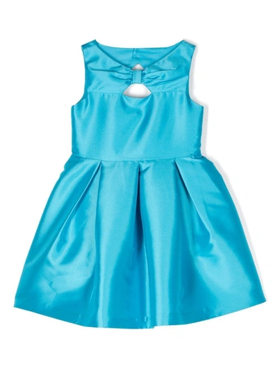 Abel & Lula Babies' Girls Blue Satin Pleated Dress