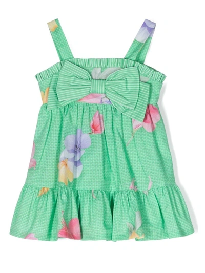 Lapin House Babies' Girls Green Cotton Floral Dress