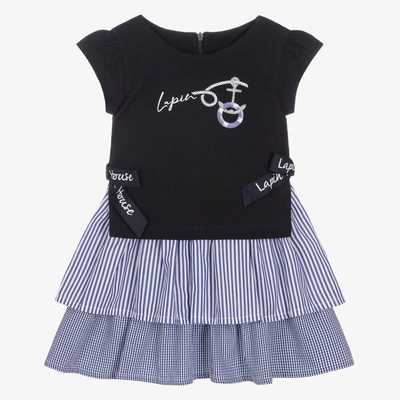 Lapin House Babies' Girls Blue & White Nautical Dress