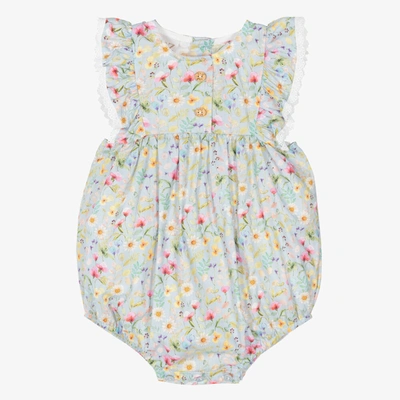 Paz Rodriguez Baby Girls Blue Floral Shortie