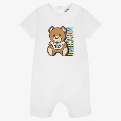 Moschino Baby Baby White Teddy Bear Logo Shortie