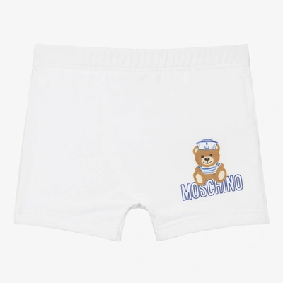 Moschino Baby Babies' Boys White Teddy Bear Logo Swim Shorts