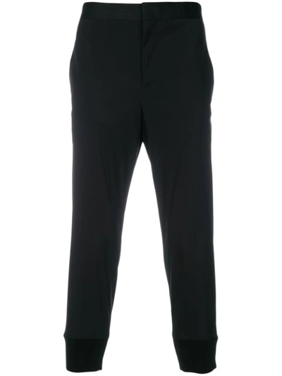 Neil Barrett Cropped Tailored Trousers In 01