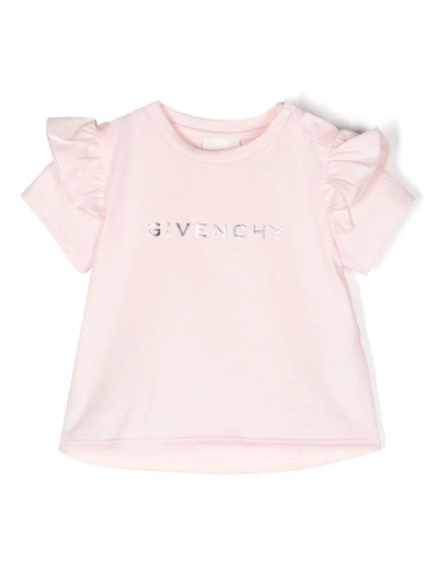 Givenchy Babies' Girls Pink Logo T-shirt