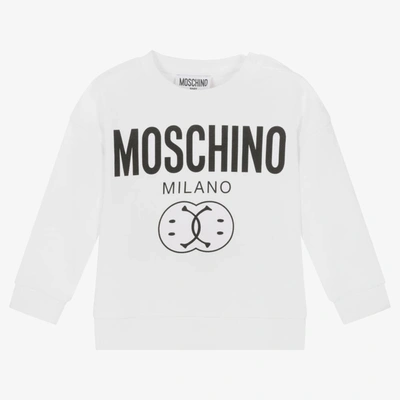 Moschino Baby Babies' Boys White Double Smiley Sweatshirt
