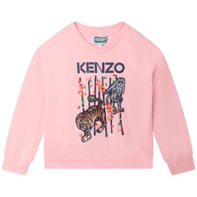 Kenzo Teen Girls Pink Logo Sweatshirt