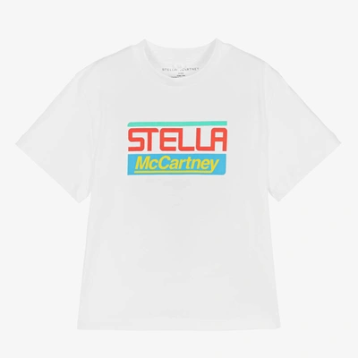 Stella Mccartney Babies'  Kids Boys White Cotton Logo T-shirt