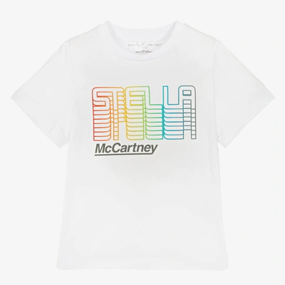 Stella Mccartney Babies'  Kids Boys White Cotton Logo T-shirt