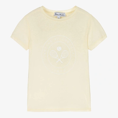 Tartine Et Chocolat Babies'  Boys Yellow Cotton Logo T-shirt