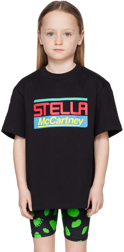 Stella Mccartney Kids Boys Black Cotton Logo T-shirt In 930 Black