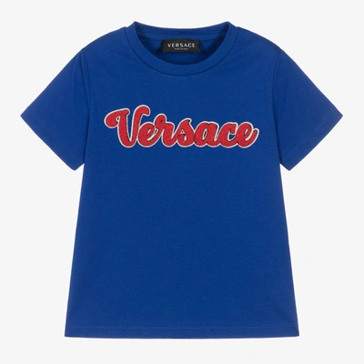 Versace Babies' Boys Blue Cotton Logo T-shirt