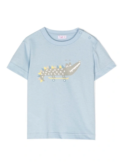 Il Gufo Babies' Boys Blue Cotton Crocodile T-shirt
