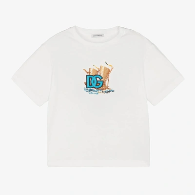 Dolce & Gabbana Babies' Boys White Hawaii Logo T-shirt