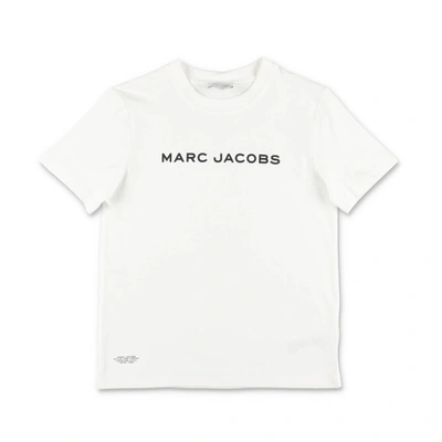 Marc Jacobs White Organic Cotton Logo T-shirt In Bianco