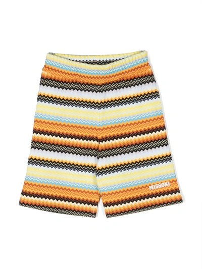 Missoni Teen Boys Yellow Cotton Zigzag Shorts