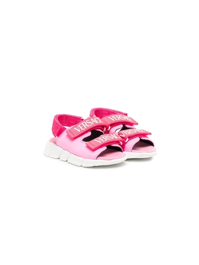 Versace Kids' Girls Pink Logo Sandals