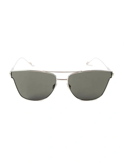 Saint Laurent Titanium Sunglasses In Silver Grey