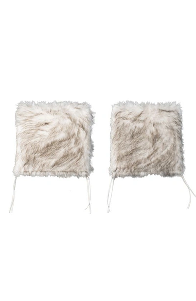 Luxe Laredo Set Of 2 Faux Fur Seat Cushions In Gradient Chocolate