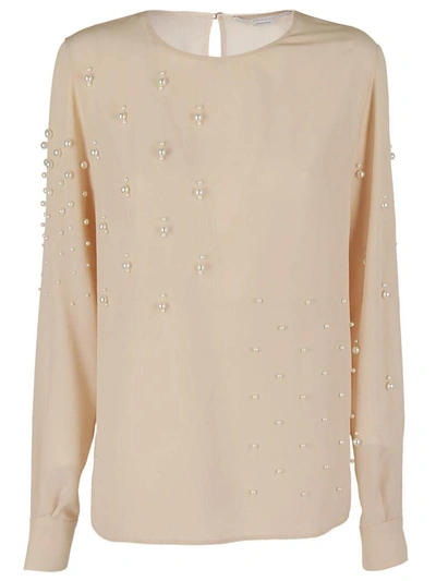 Stella Mccartney Pearl Embellished Blouse In Cipria