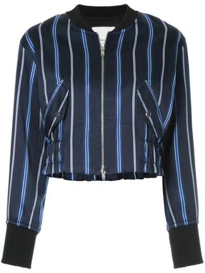 3.1 Phillip Lim / フィリップ リム Zipped Striped Bomber Jacket In Blue