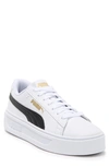 Puma Smash V3 Platform Sneaker In White-black-gold