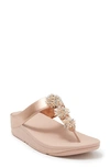 Fitflop Galaxy Toe Wedge Flip Flop In Rose Gold