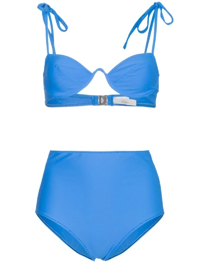 Araks Myriam Bikini Top And  Mallory High Waist Hipster Set In Blue