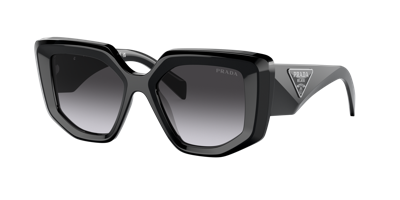 Prada Woman Sunglasses Pr 14zsf In Grey Gradient