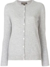 N•peal Cashmere Round Neck Cardigan In Light Gray