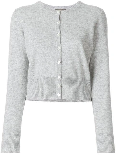 N•peal Cashmere Round Neck Cardigan In Grey