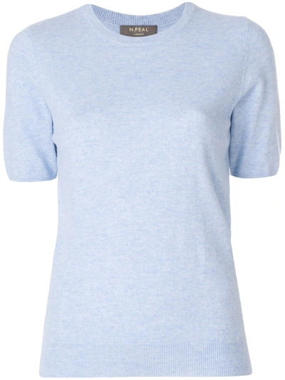 N•peal Cashmere Round Neck T-shirt In Blue