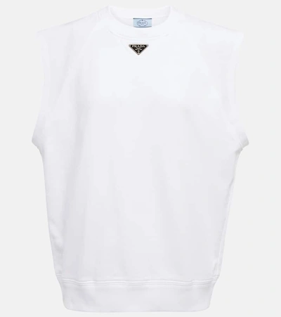 Prada White Cotton Top In F Bianco