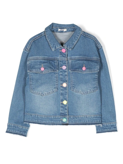 Billieblush Babies' Button-up Denim Jacket In Blue