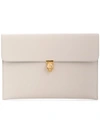 Alexander Mcqueen Skull Flap Clutch - Neutrals