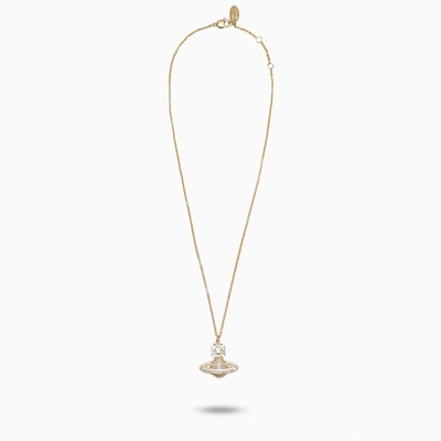 Vivienne Westwood Gold Necklace With Crystals In Metal