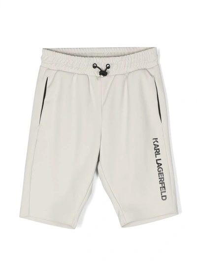 Karl Lagerfeld Kids' Logo-print Bermuda Shorts In Grey