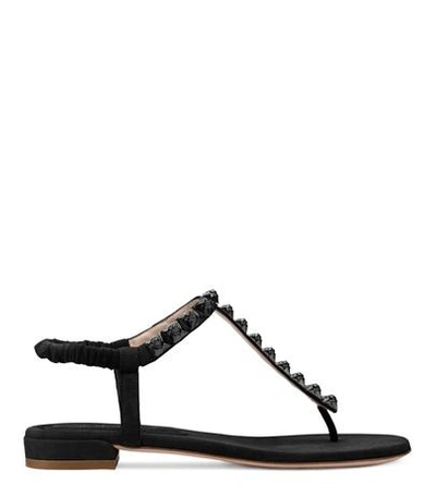 Stuart Weitzman The Esme Sandal In Black Suede