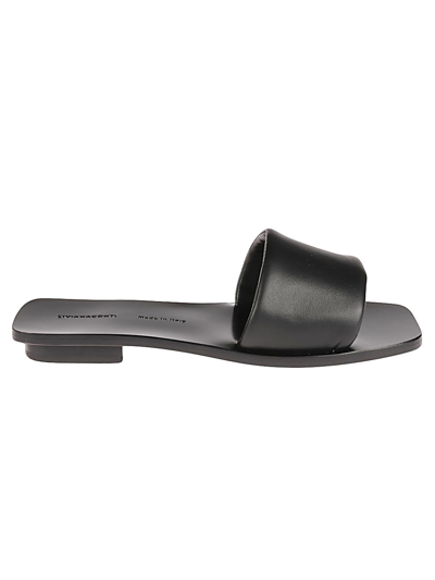 Liviana Conti Low Leather Sandals In Black