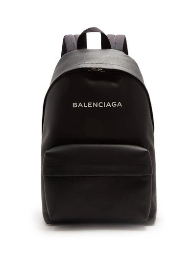 Balenciaga Everiday Black Leather Backpack