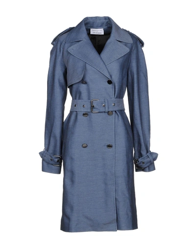 Wanda Nylon Double Breasted Pea Coat In Blue