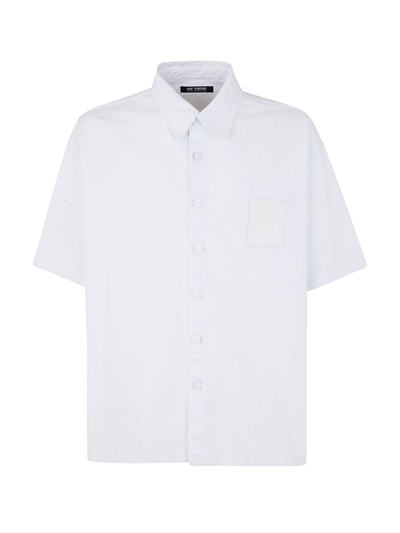 Raf Simons Oversized Short Sleeved Denim Shirt In White